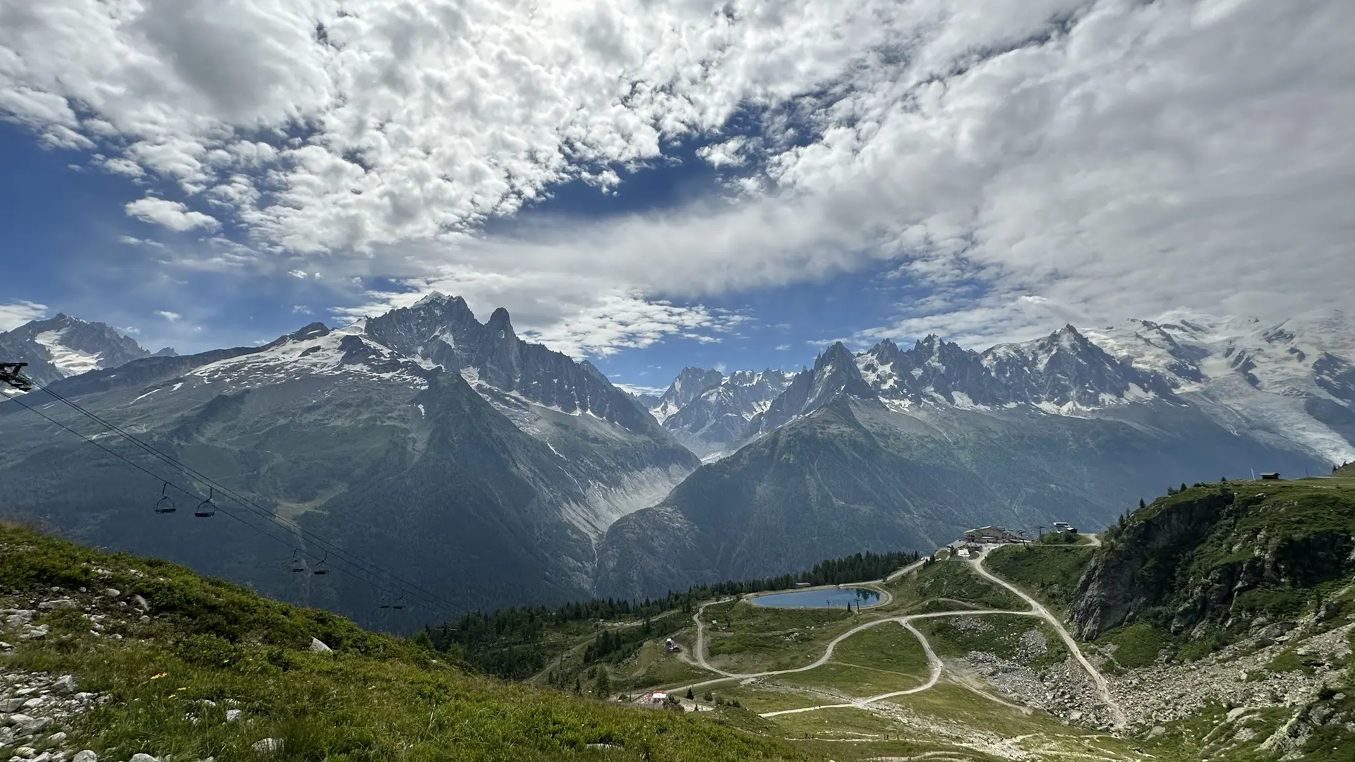 A view of the mountains from above.